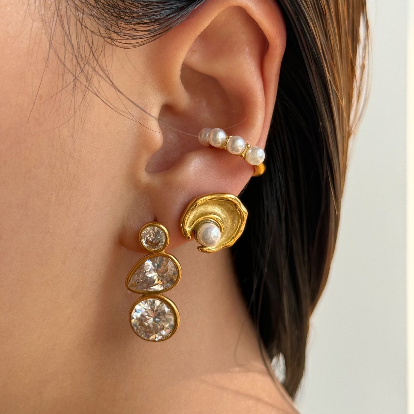 Boucles d'oreilles pendantes Perle Liquide