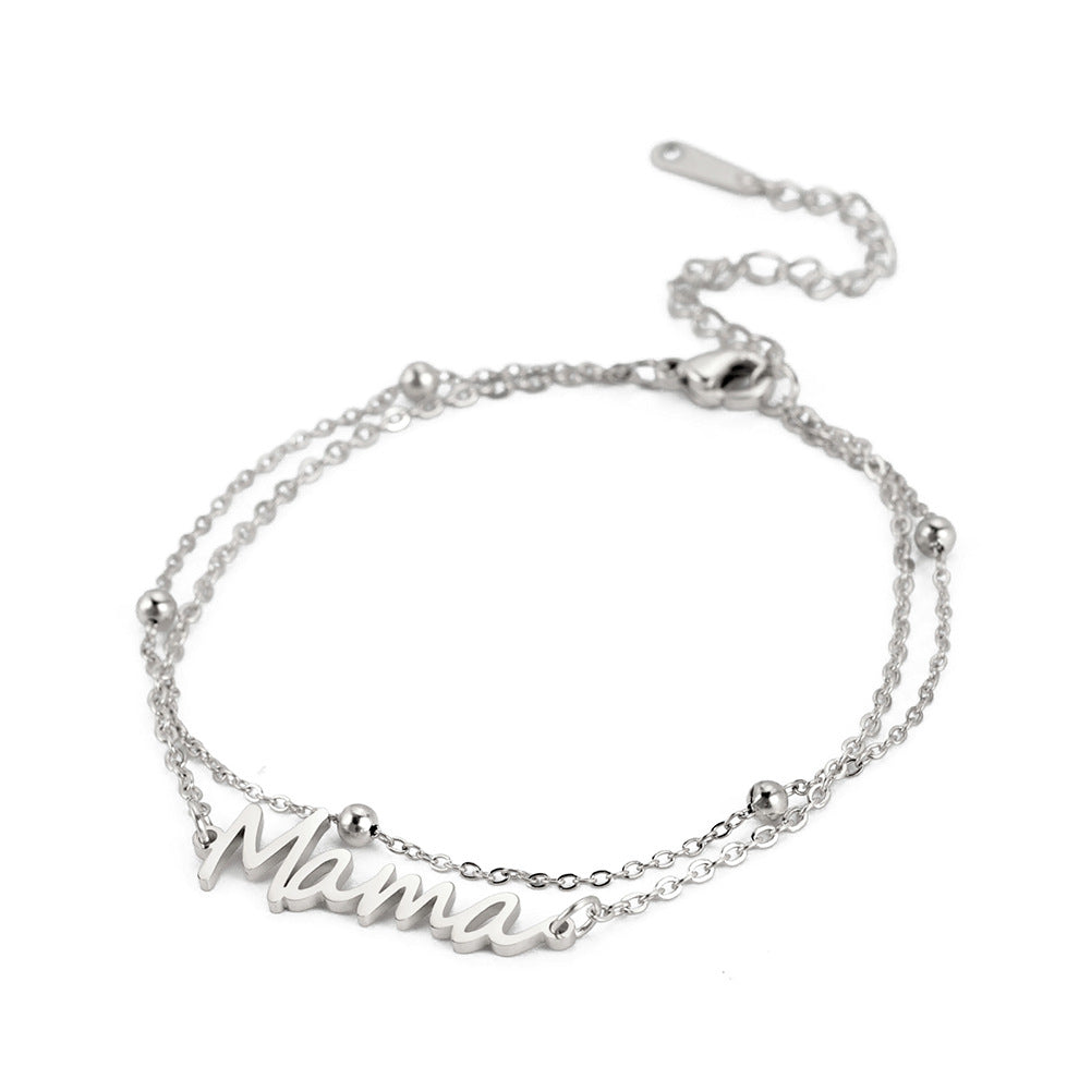 Mama Letter Bracelet - Double Chain