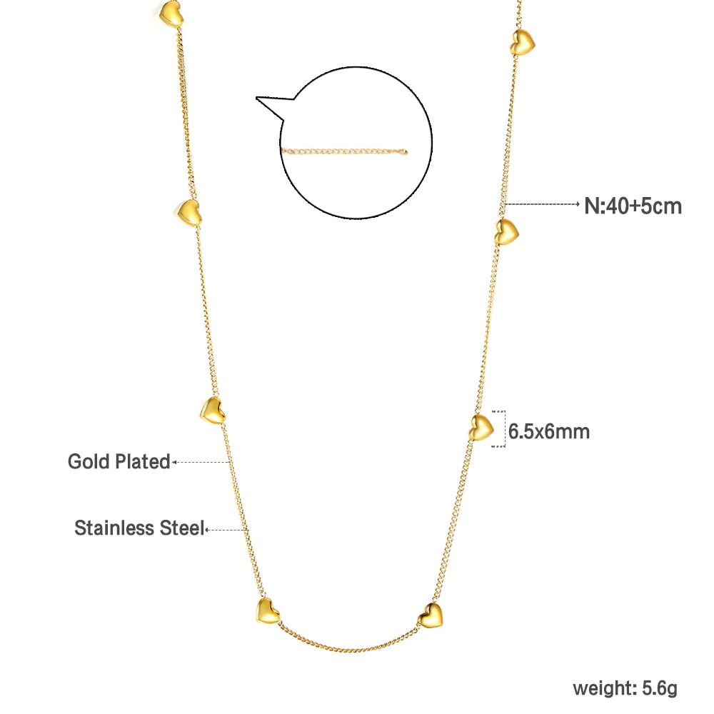 Collier Pendentif Cœur de Pêche Huit Plis