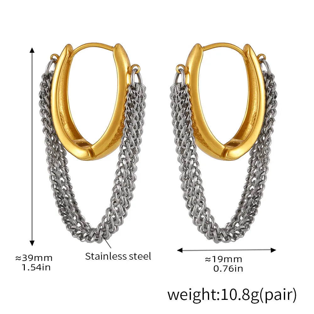 Rebel Luxe Tassel Earrings – 18K Gold Plated Stainless Steel Drop Earrings