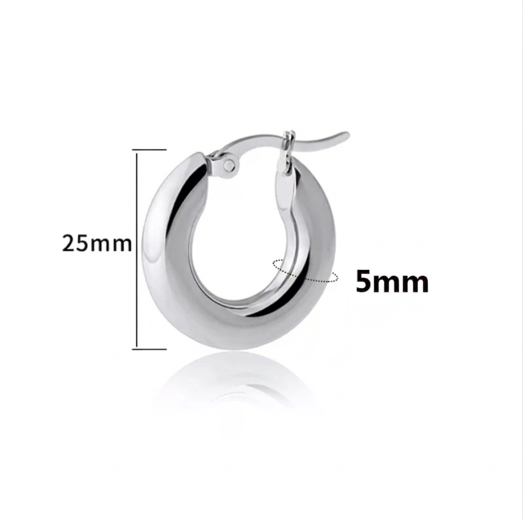 Boucles d'oreilles créoles – Créoles rondes en acier inoxydable