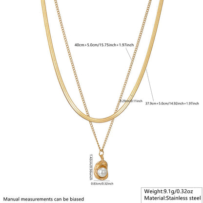 Golden Pea Pod Charm Set – 18K Gold Plated Stainless Steel Necklace & Earrings