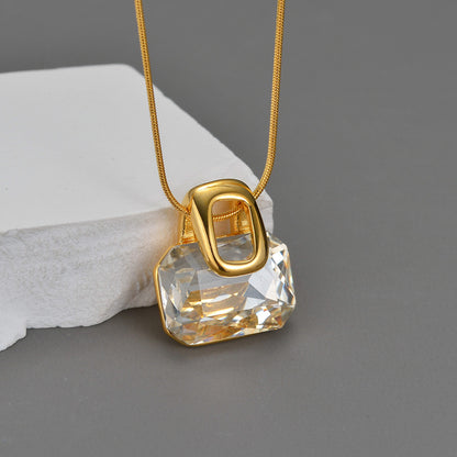 Golden Square Glow Set – 18K Gold Plated Stainless Steel Necklace & Earrings