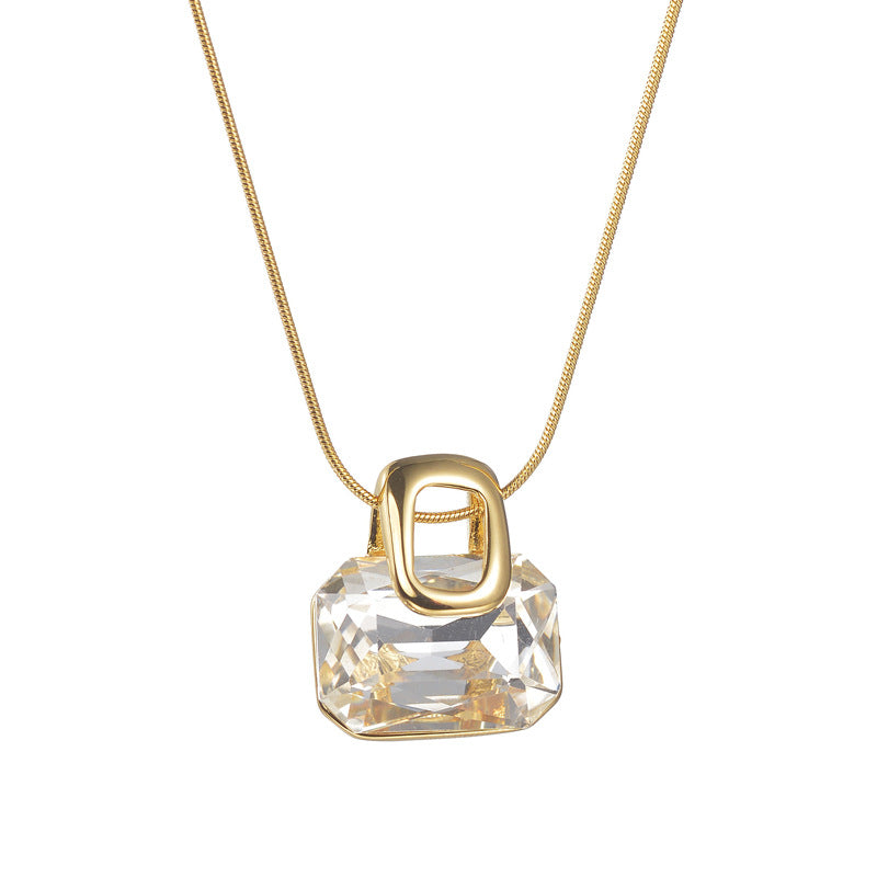 Golden Square Glow Set – 18K Gold Plated Stainless Steel Necklace & Earrings