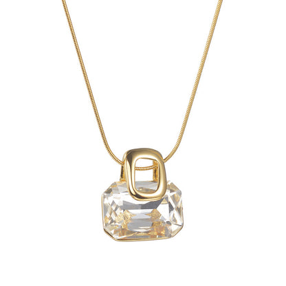 Golden Square Glow Set – 18K Gold Plated Stainless Steel Necklace & Earrings