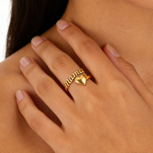 MAMA Adjustable Ring – 18K Gold Plated Waterproof Stainless Steel