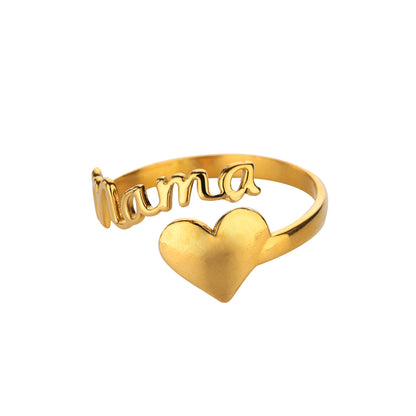 MAMA Adjustable Ring – 18K Gold Plated Waterproof Stainless Steel
