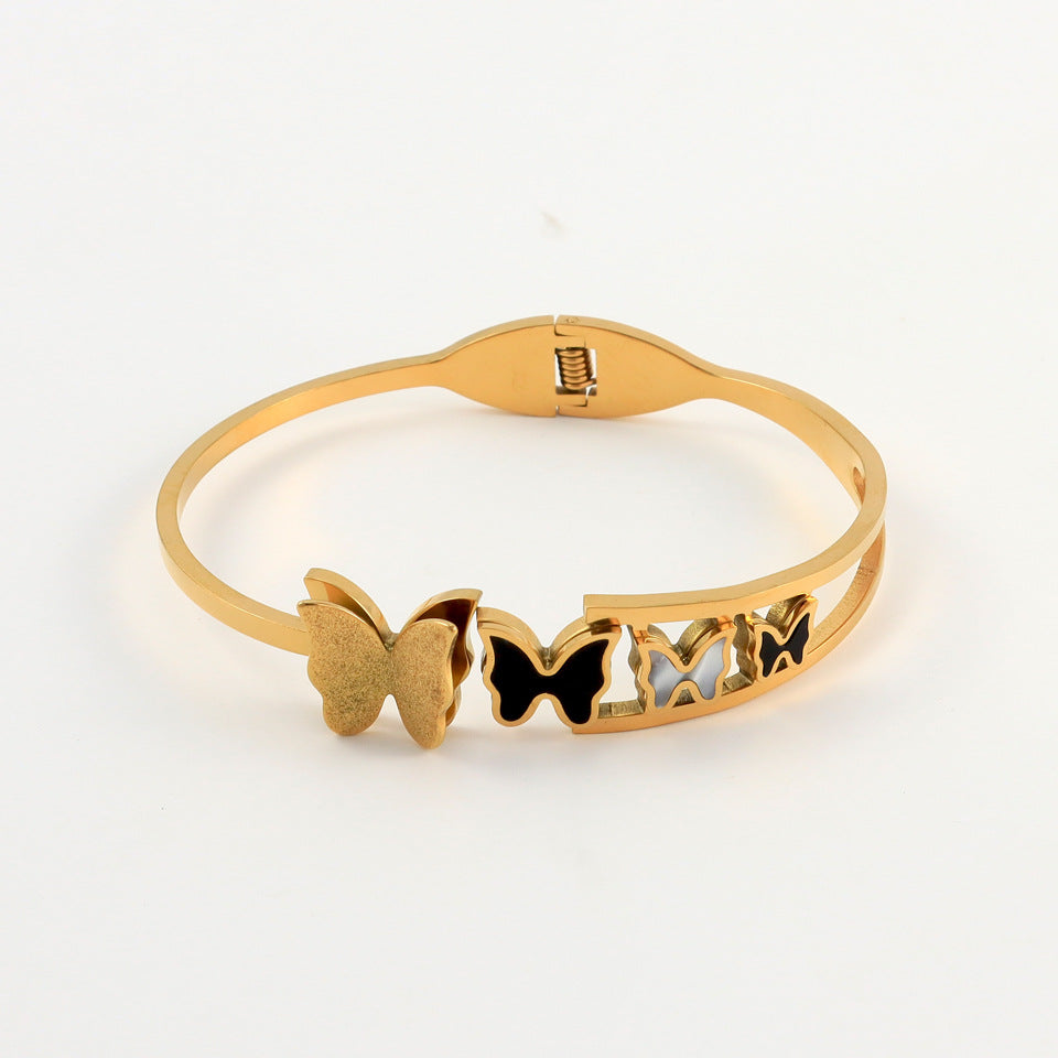 Butterfly Harmony Gold Bangle