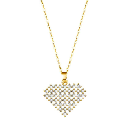 Eternal Spark Pavé Heart Necklace — 18K Gold-Plated Crystal Heart Pendant