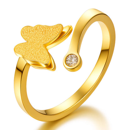 Bague ouverte papillon doré – Déclaration minimaliste dorée