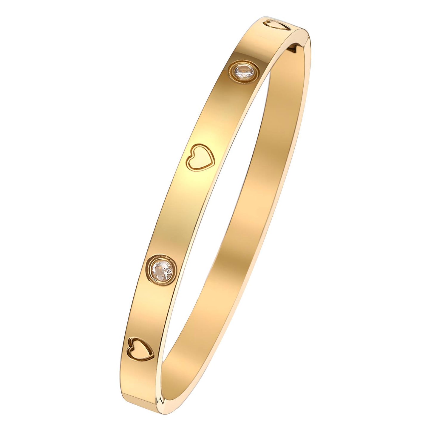 Bracelet Cœurs Élégants – Bijou Minimaliste en Acier Inoxydable Doré