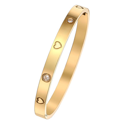 Bracelet Cœurs Élégants – Bijou Minimaliste en Acier Inoxydable Doré