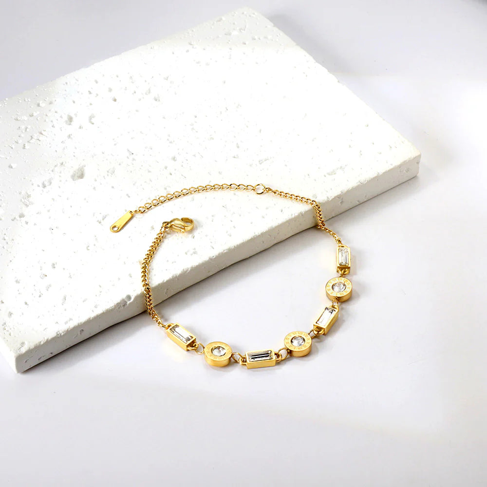 Bracelet déclaration Prisme doré