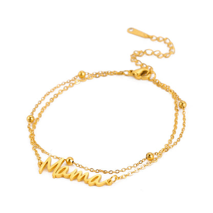 Mama Letter Bracelet - Double Chain