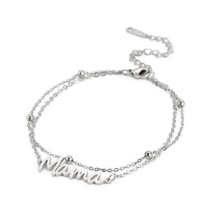 Mama Letter Bracelet - Double Chain