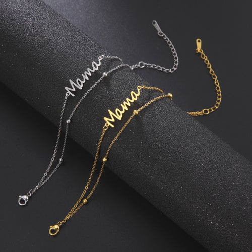 Mama Letter Bracelet - Double Chain