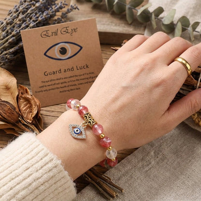 Natural Stone Evil Eye Beaded Bracelet