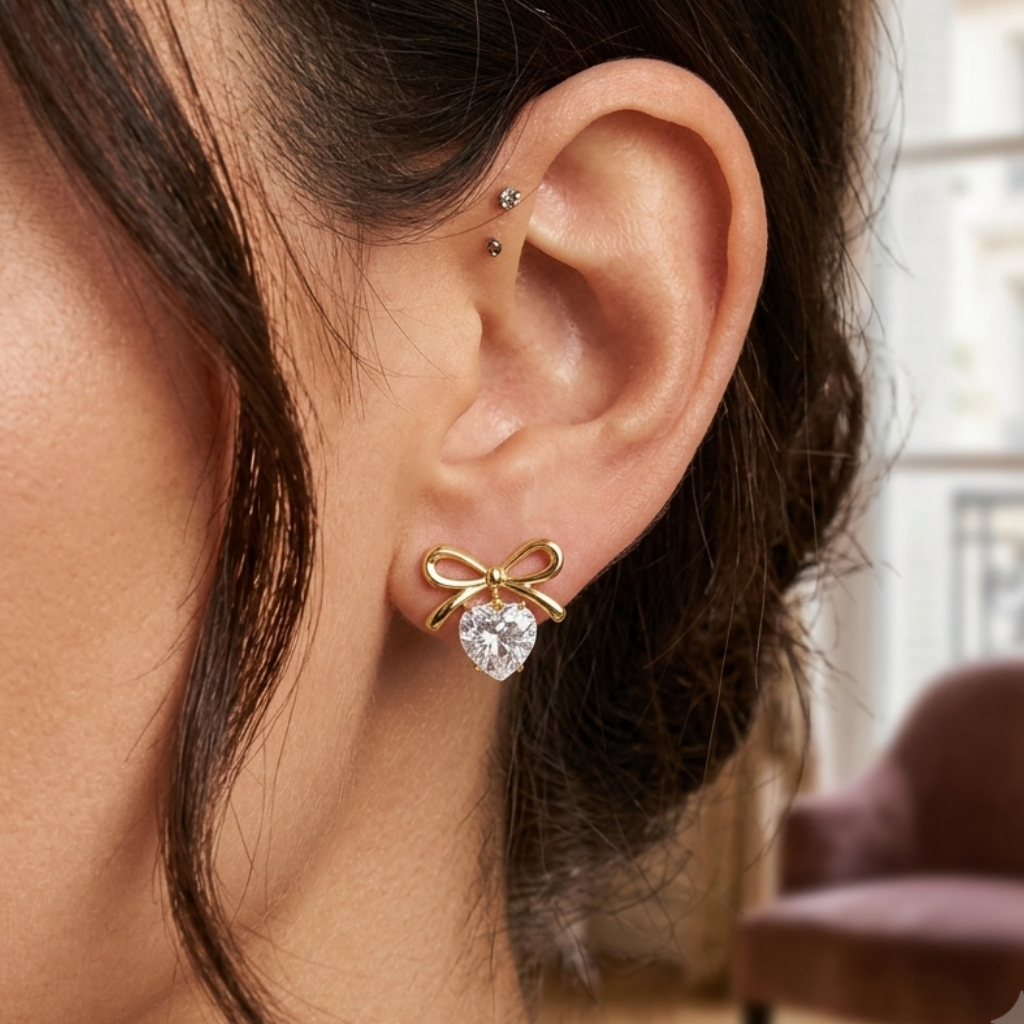 Golden Heart Glow Earrings