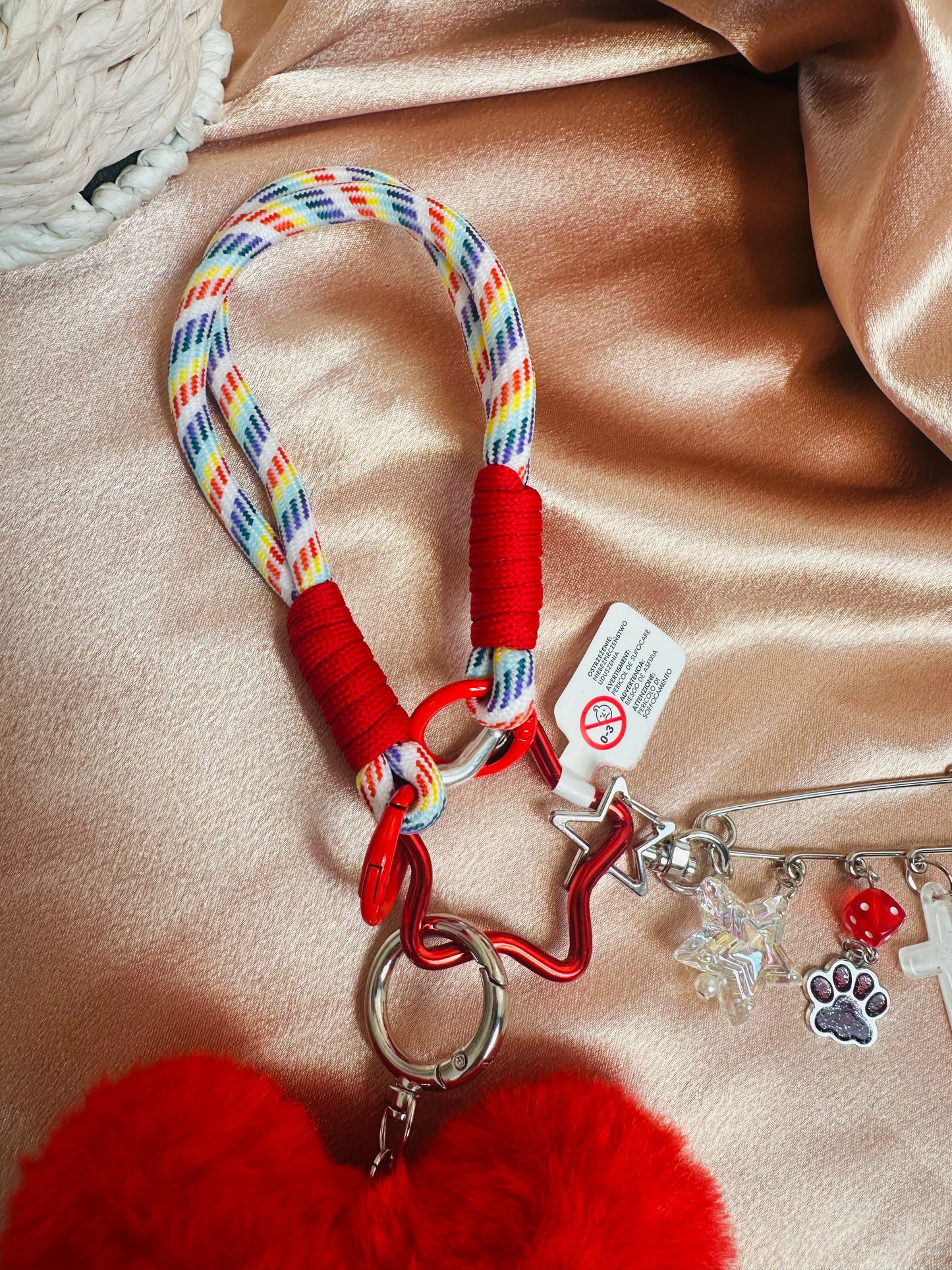 Porte-clés Cœur Moelleux — Adorable Accessoire de Sac à Breloques Multiples