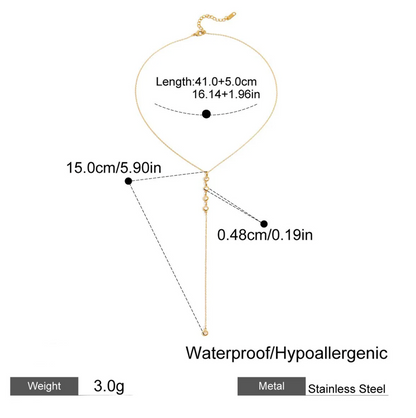 Four stone Y Shaped Necklace