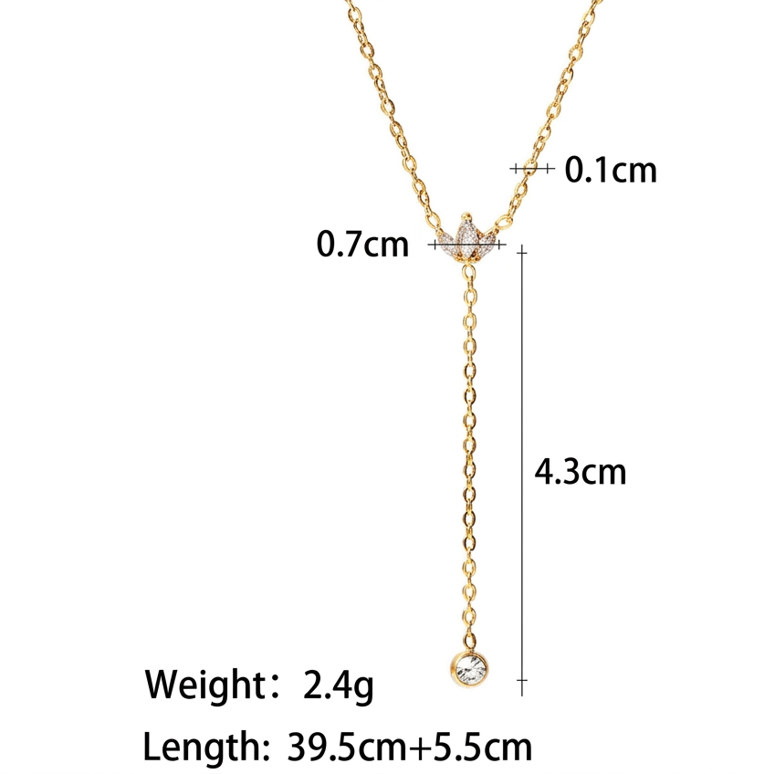 Three petal Lotus Y Shaped Necklace
