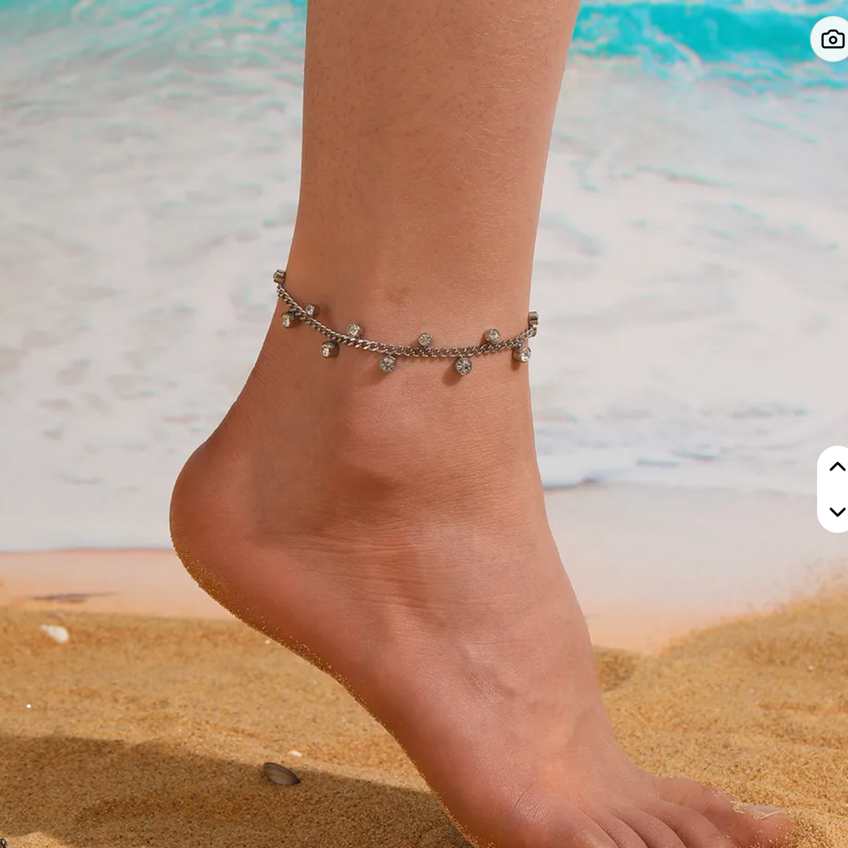 Round double Zircon Anklet