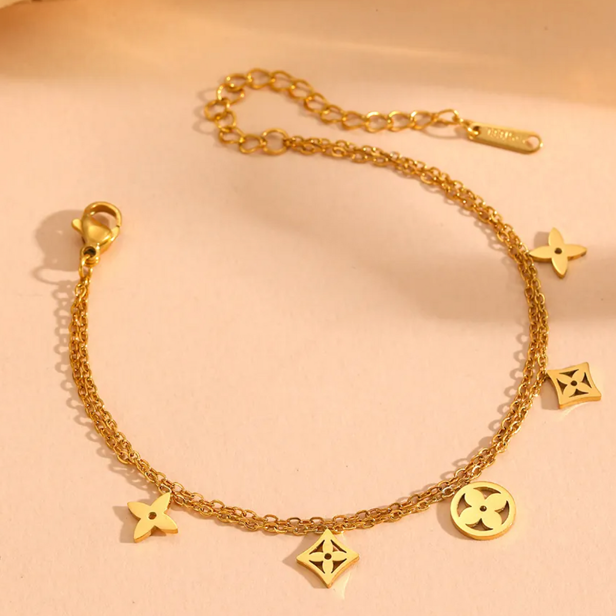 Double layer Flower Geometric Bracelet