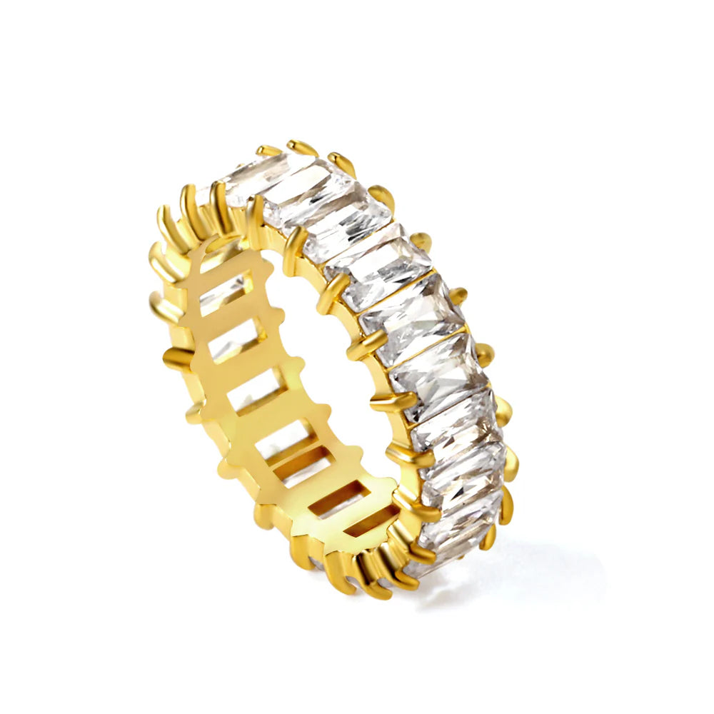 Pure Glow Zircon Ring — 18K Gold-Plated