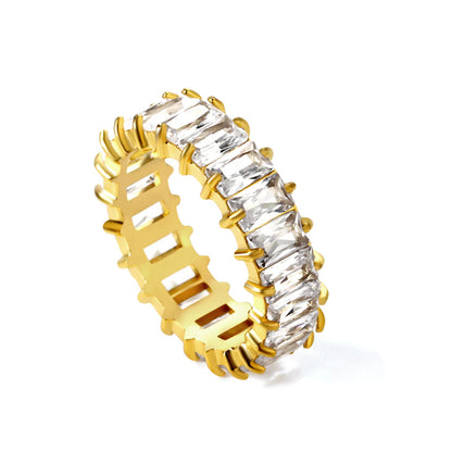 Pure Glow Zircon Ring — 18K Gold-Plated