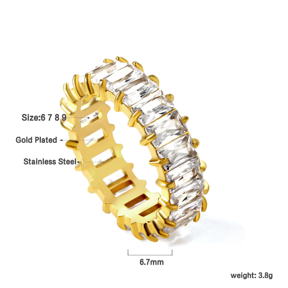 Pure Glow Zircon Ring — 18K Gold-Plated