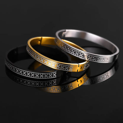 Cross Cuff Bracelet – 18K Gold Plated Stainless Steel Bangle