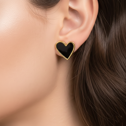 Heart-Shaped Stainless Steel Mini Stud Earrings