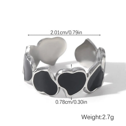 Pearl Heart Glow Ring – 18K Gold Plated Adjustable Statement Ring