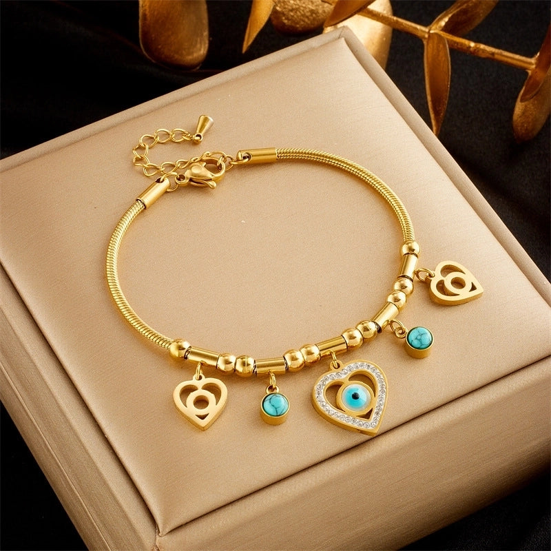 Bracelet Breloque Cœur Mauvais Œil