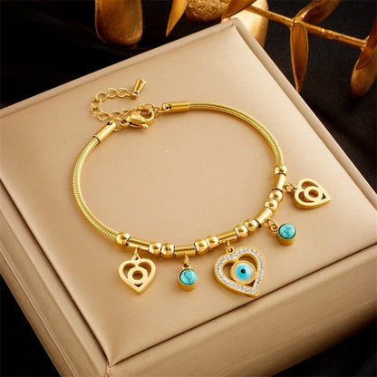 Bracelet Breloque Cœur Mauvais Œil
