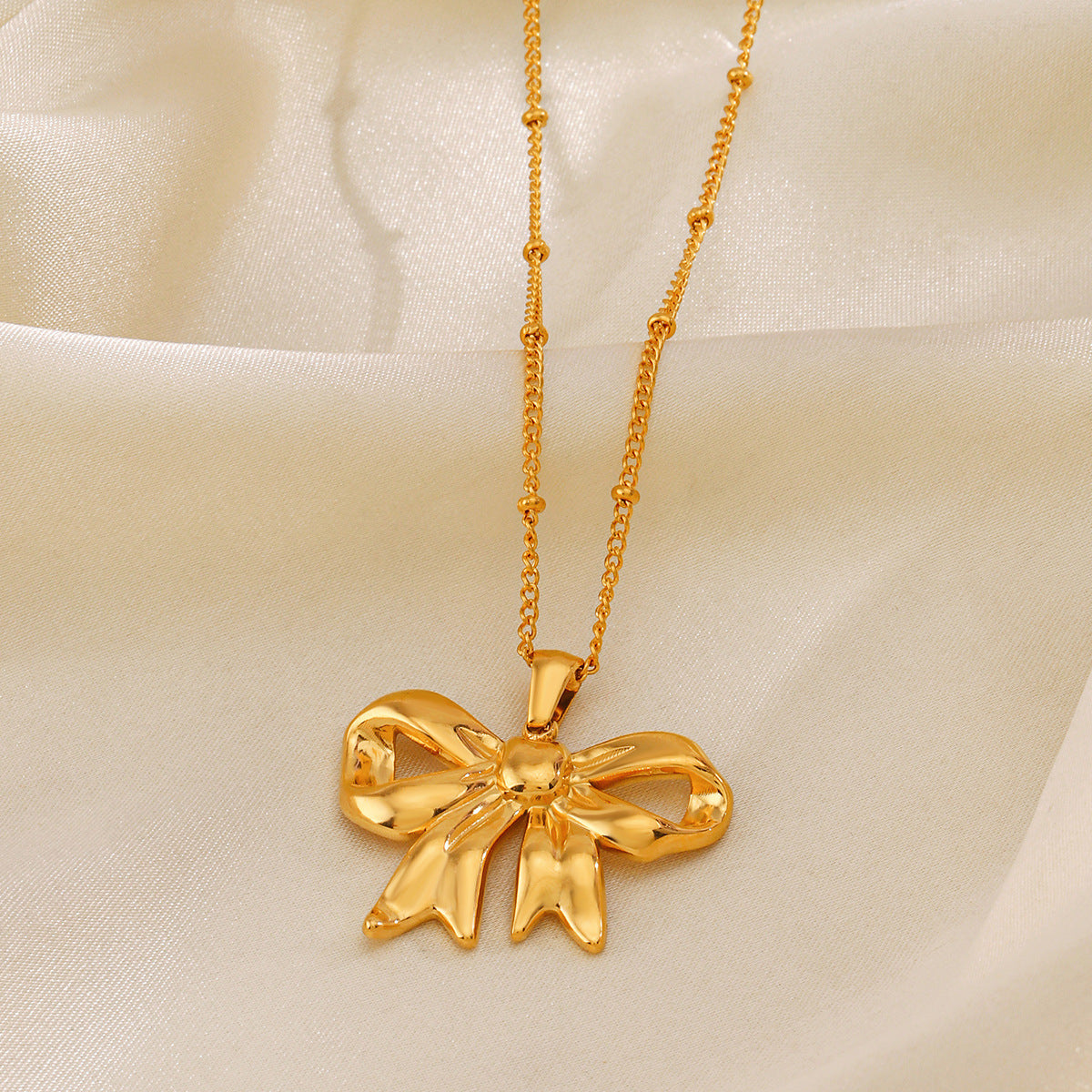 Sweet Bow Knot Set – 18K Gold Plated Stainless Steel  Necklace