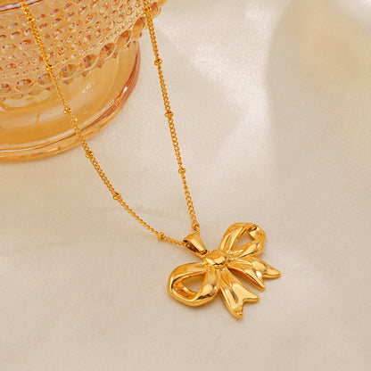 Sweet Bow Knot Set – 18K Gold Plated Stainless Steel  Necklace