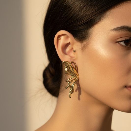 Molten Muse Glow Earrings – Gold-Tone Stainless Steel