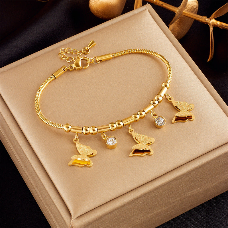 Golden Butterfly Charm Bracelet