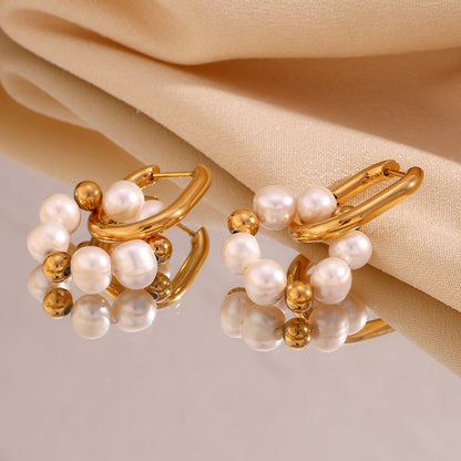 Minimal U-Shape Gold Hoop Earrings – 18K Gold Plated Stainless Steel