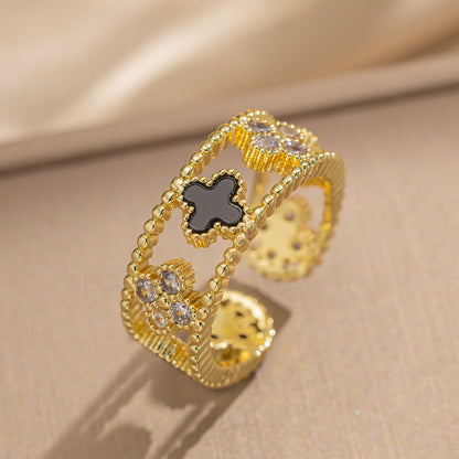 Zircon Clover Ring