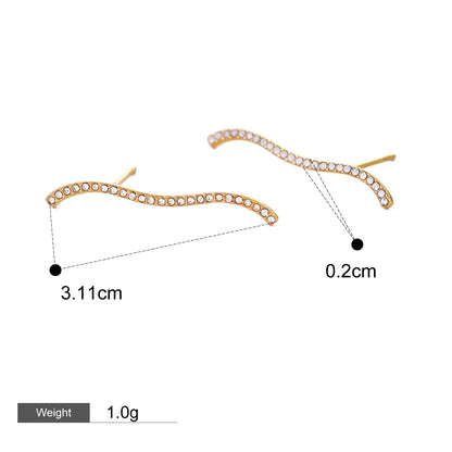Astra Curve Earrings – 18K Gold Plated Stainless Steel Statement Earrings