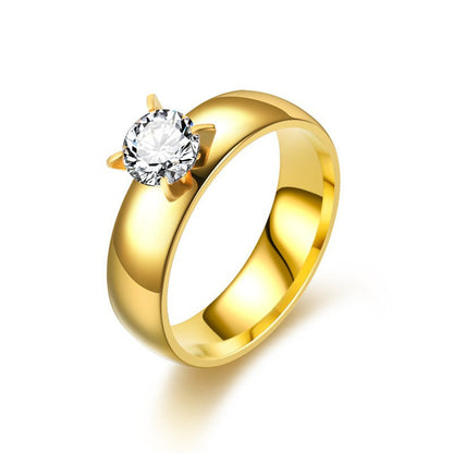 Diamond Glow Zircon Ring — 18K Gold Plated
