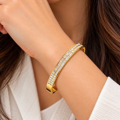 Double layer zircon bangle