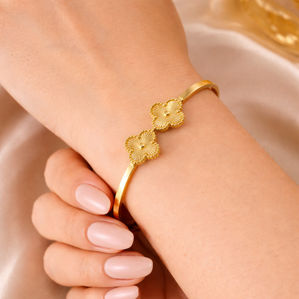 Golden Clover Bangle
