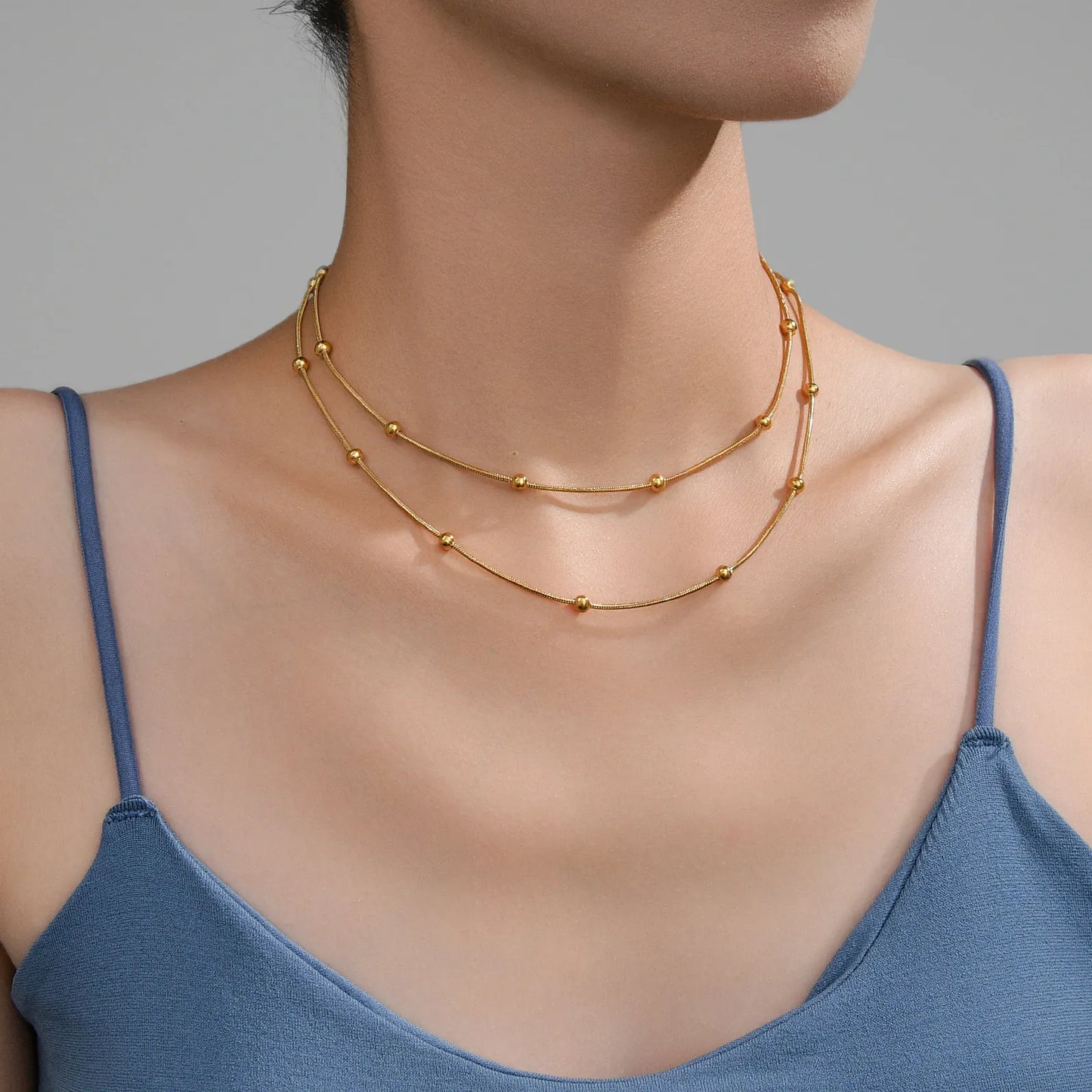 Double layer Beaded Necklace
