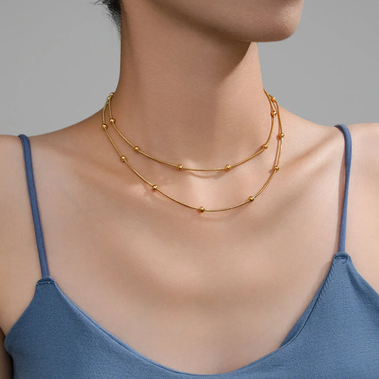 Double layer Beaded Necklace