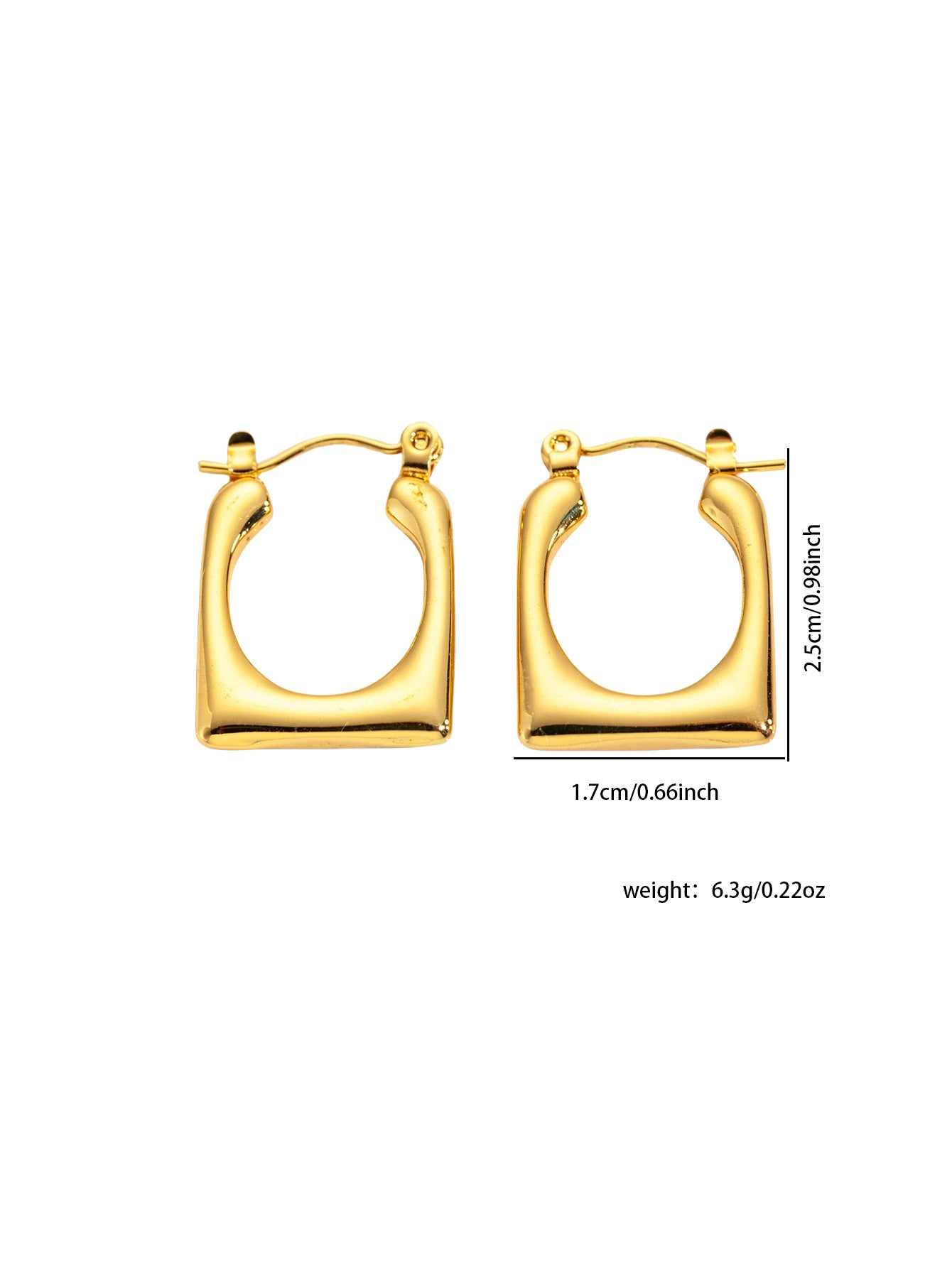 Modern U-Shape Hoop Earrings – Stainless Steel
