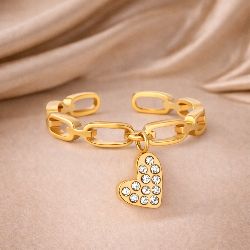 Celestial Heart Zircon Open Ring