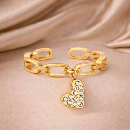 Celestial Heart Zircon Open Ring